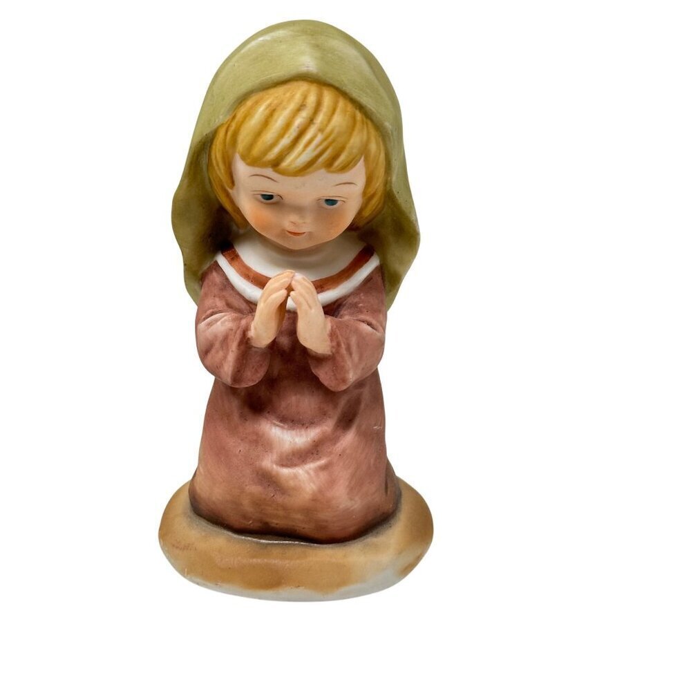 Enesco Little Bible Friends Girl Praying Figurine E-4875 1981 Lucas  Nativity